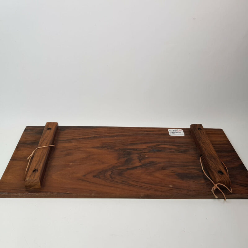 HAND CARVED & INLAID TIMBER TRAY VINTAGE #46647