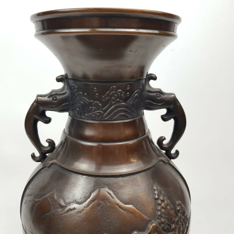 JAPANESE BRONZE VASE - SHOWA PERIOD #46149