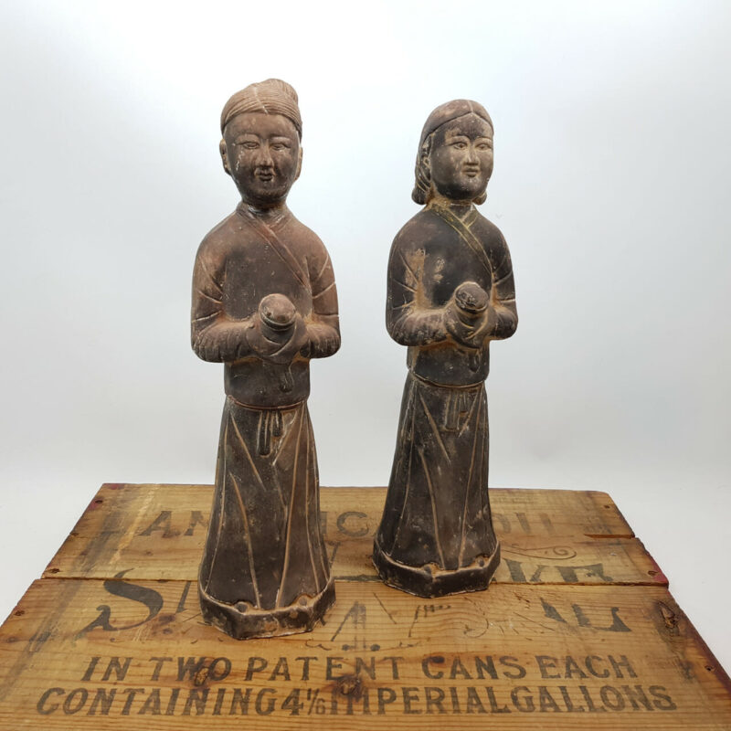 TERRACOTTA CHINESE FIGURINE PAIR #47120