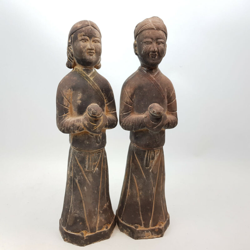 TERRACOTTA CHINESE FIGURINE PAIR #47120