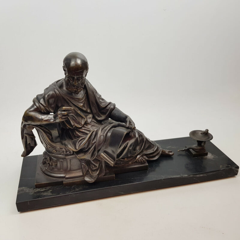 Bronze Sculpture Hippocrates of Kos with Marble Base #45647