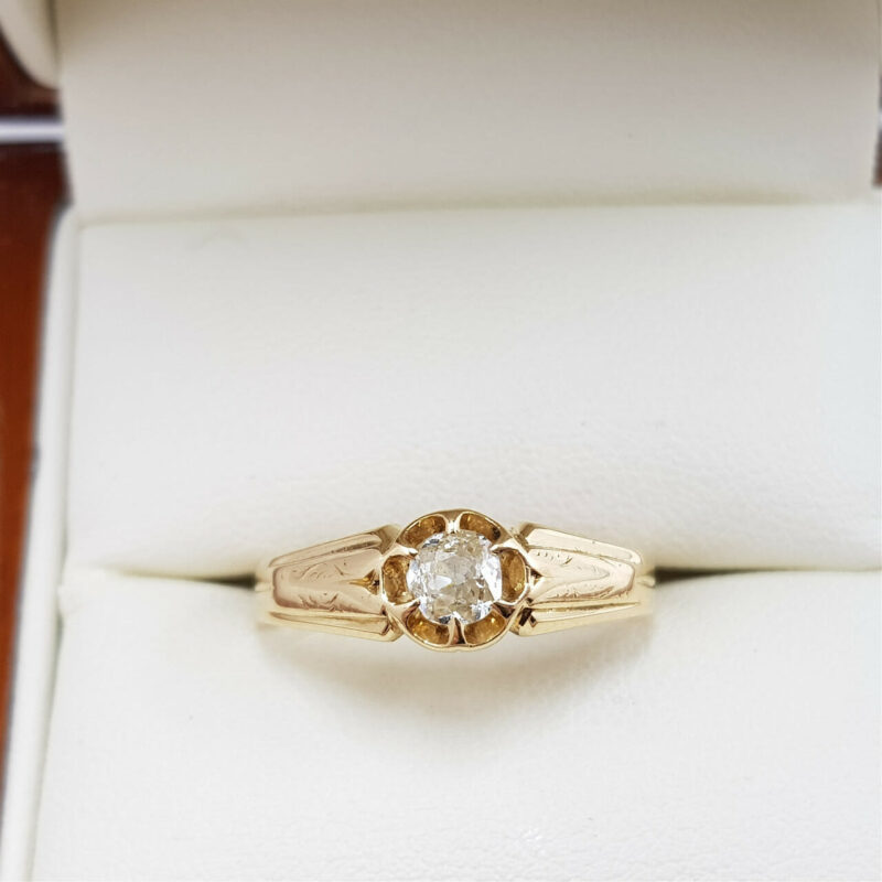 18CT 3.5GR YELLOW GOLD SOLITAIRE DIAMOND RING VAL $2400 SIZE O #51365