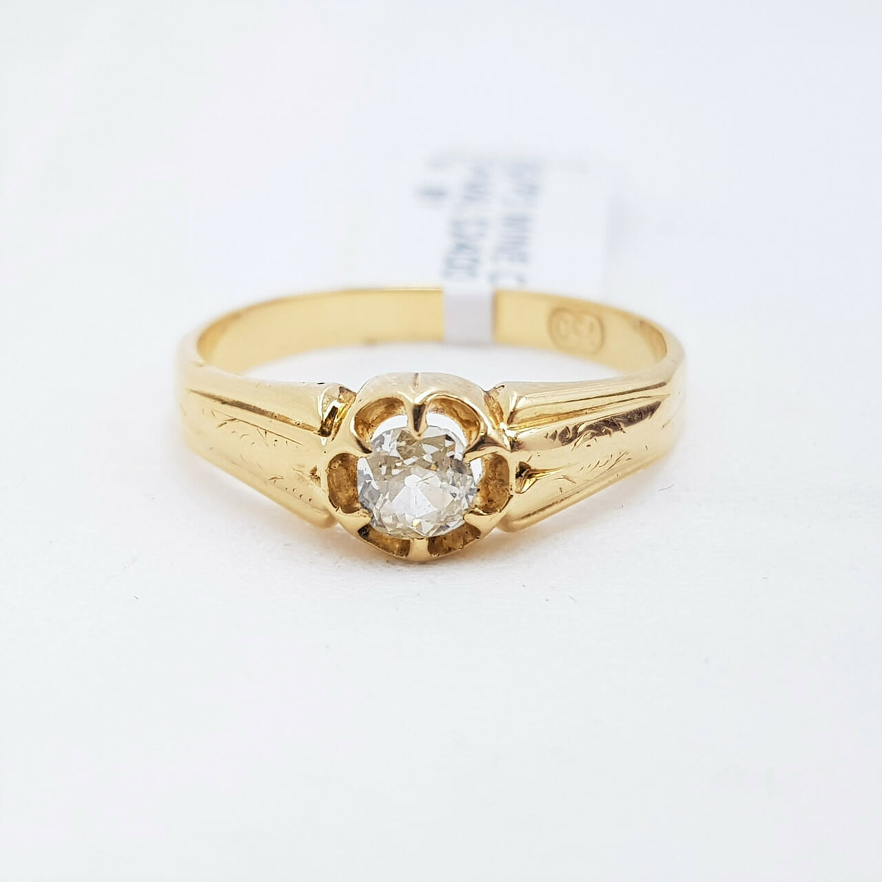 18CT 3.5GR YELLOW GOLD SOLITAIRE DIAMOND RING VAL $2400 SIZE O #51365