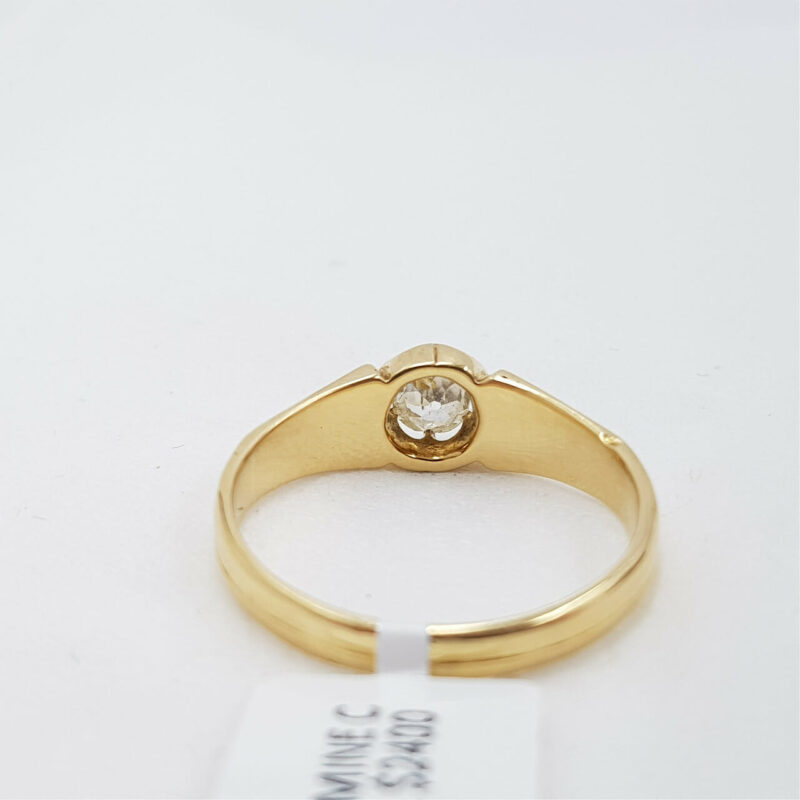 18CT 3.5GR YELLOW GOLD SOLITAIRE DIAMOND RING VAL $2400 SIZE O #51365