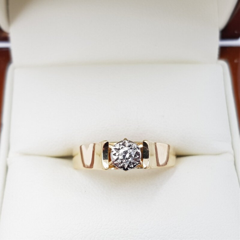 18ct Yellow Gold Vintage Diamond Ring Size N #51346