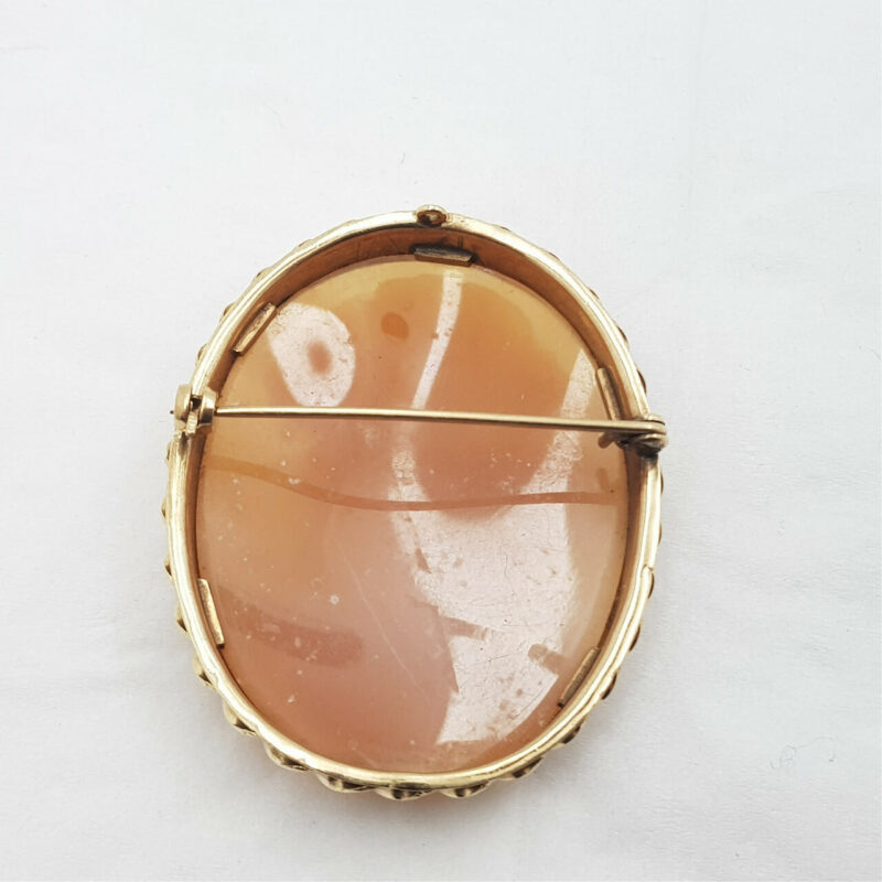 9CT 12.7GR YELLOW GOLD CAMEO BROOCH PIN OR PENDANT #43113