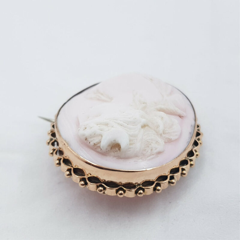 9CT 9.8GR YELLOW GOLD CAMEO BROOCH PIN OR PENDANT #47470