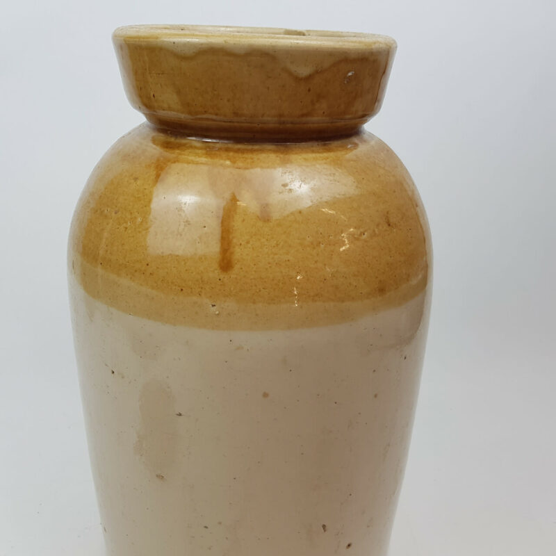 ANTIQUE J.T.MORTON C1849 STONEWARE CERAMIC JAR PROVISION MERCANT LONDON #50331