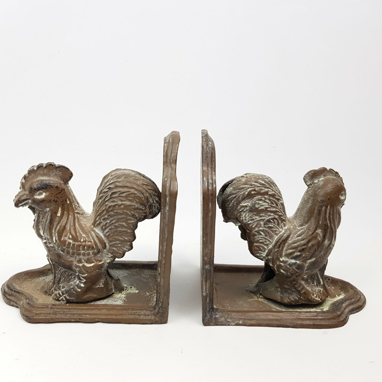 METAL ROOSTER BOOKENDS #5211