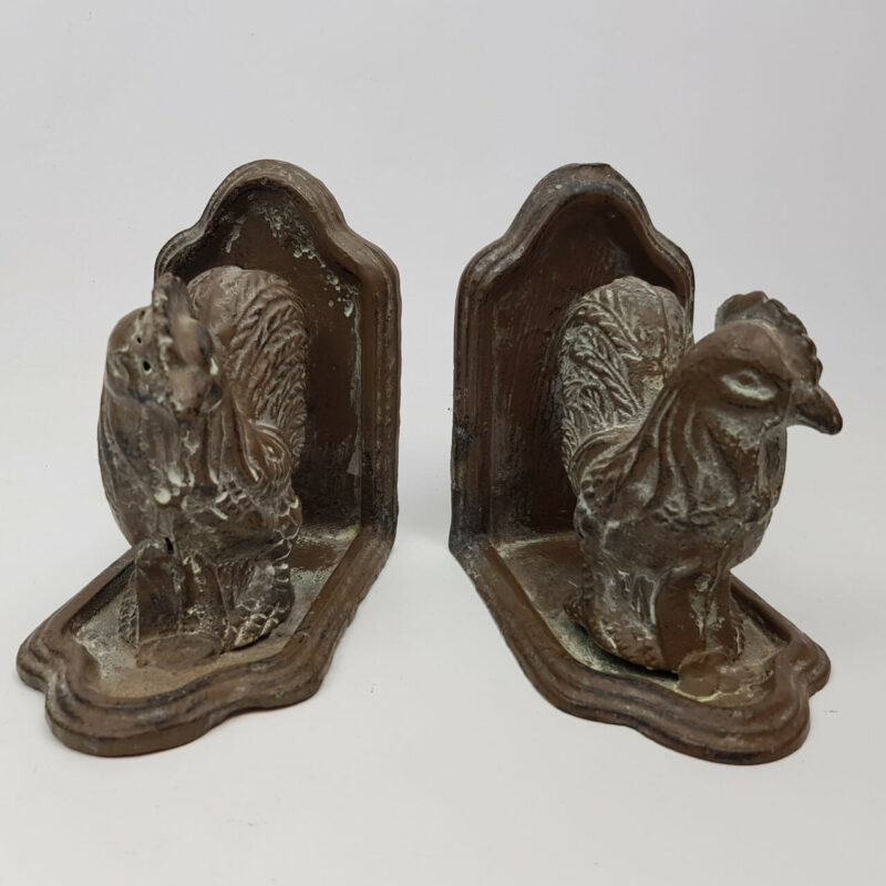 METAL ROOSTER BOOKENDS #5211