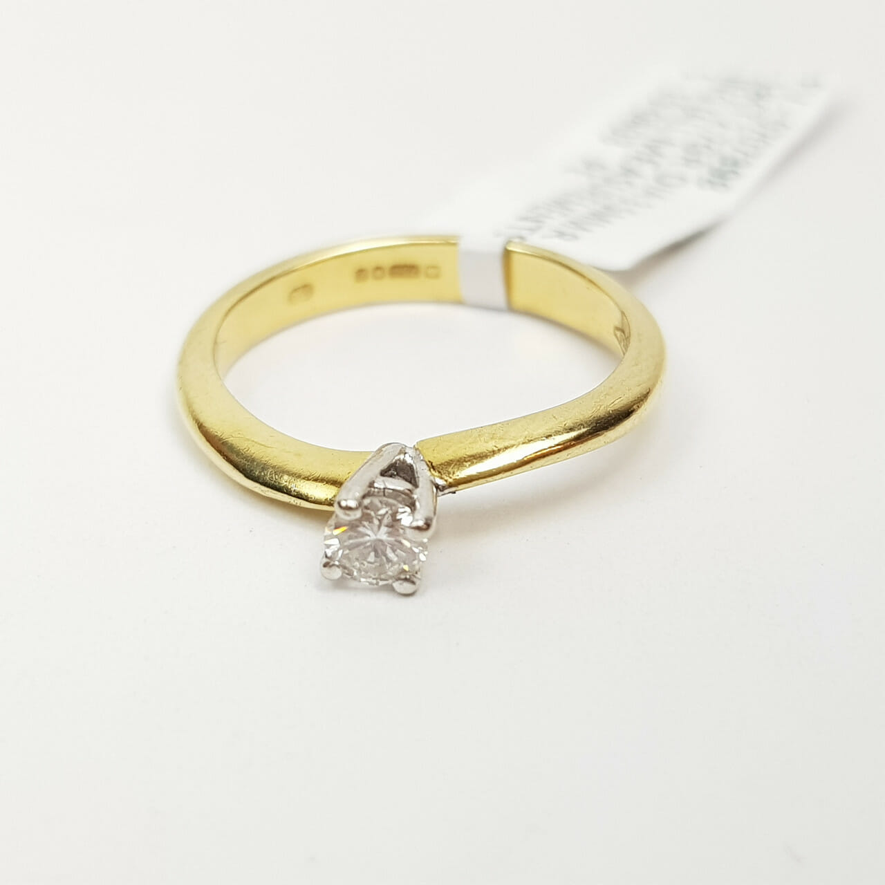 18CT 2.7GR YELLOW GOLD SOLITAIRE DIAMOND RING SIZE J #0707398