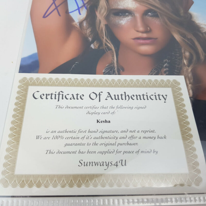 KESHA HAND SIGNED PHOTOGRAPH WITH COA #44930