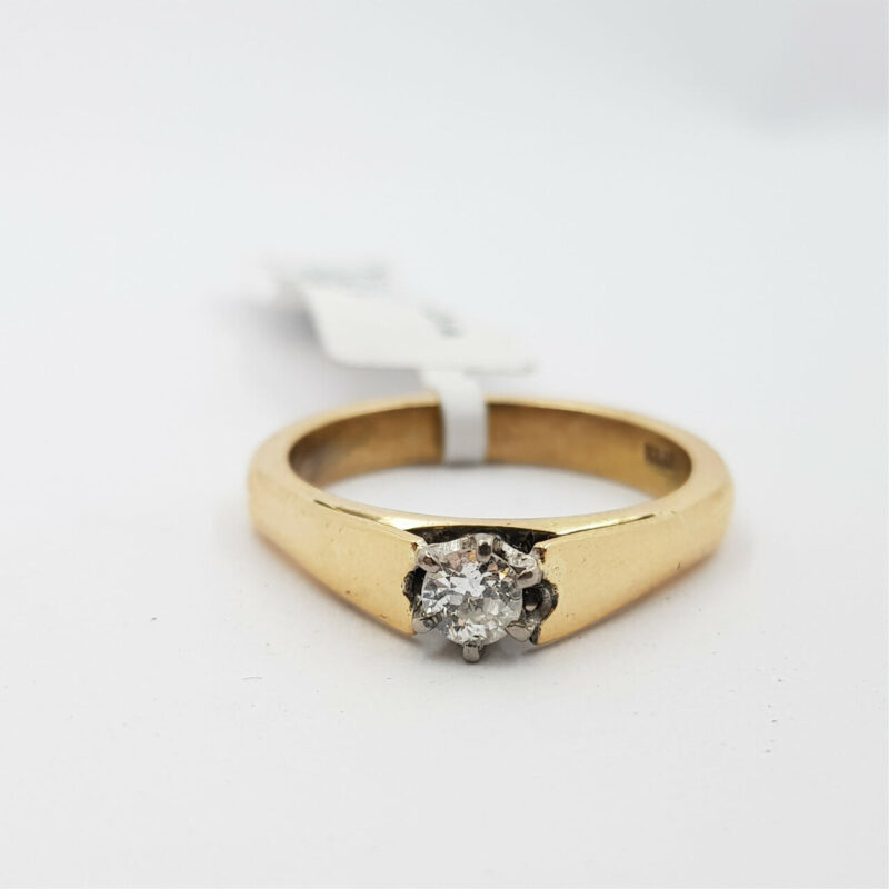 18CT 5.1GR YELLOW GOLD 0.18CT DIAMOND RING VAL $3450 SIZE N #5317