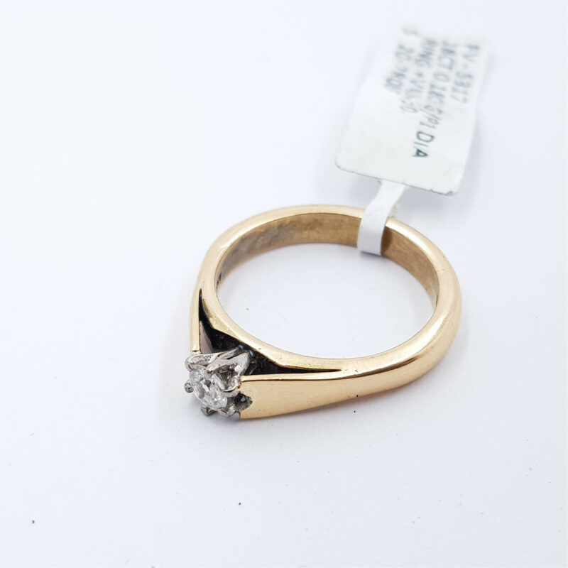 18CT 5.1GR YELLOW GOLD 0.18CT DIAMOND RING VAL $3450 SIZE N #5317