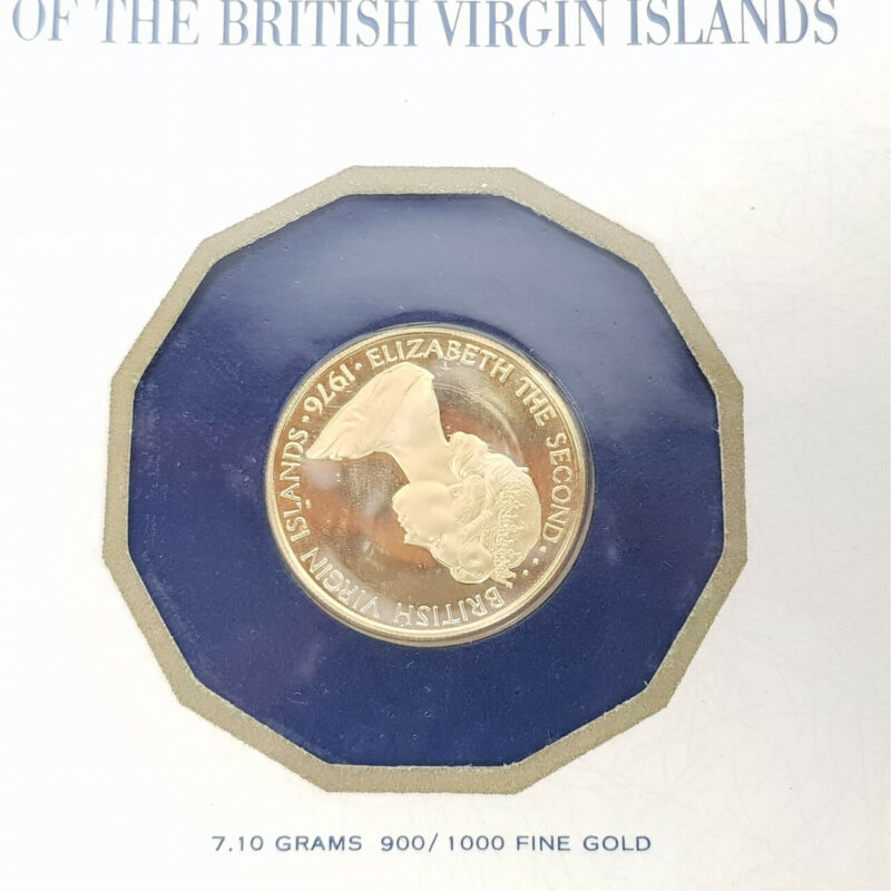 1976 $100 7.1GR GOLD COIN BRITISH VIRGIN ISLANDS 50TH ANNIVERSARY #9412-1