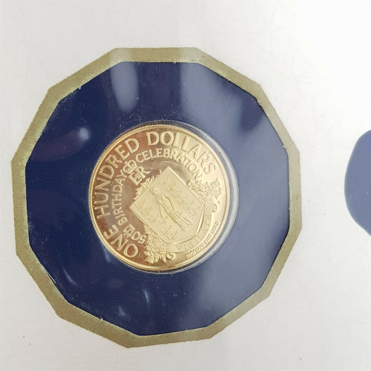 1976 $100 7.1GR GOLD COIN BRITISH VIRGIN ISLANDS 50TH ANNIVERSARY #9412-1