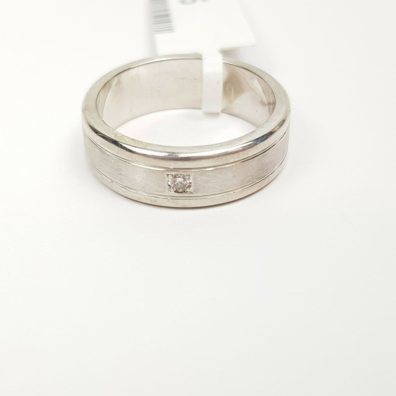 9CT 6.3gr White Gold Diamond Ring Band Size L 1/2 #0708449