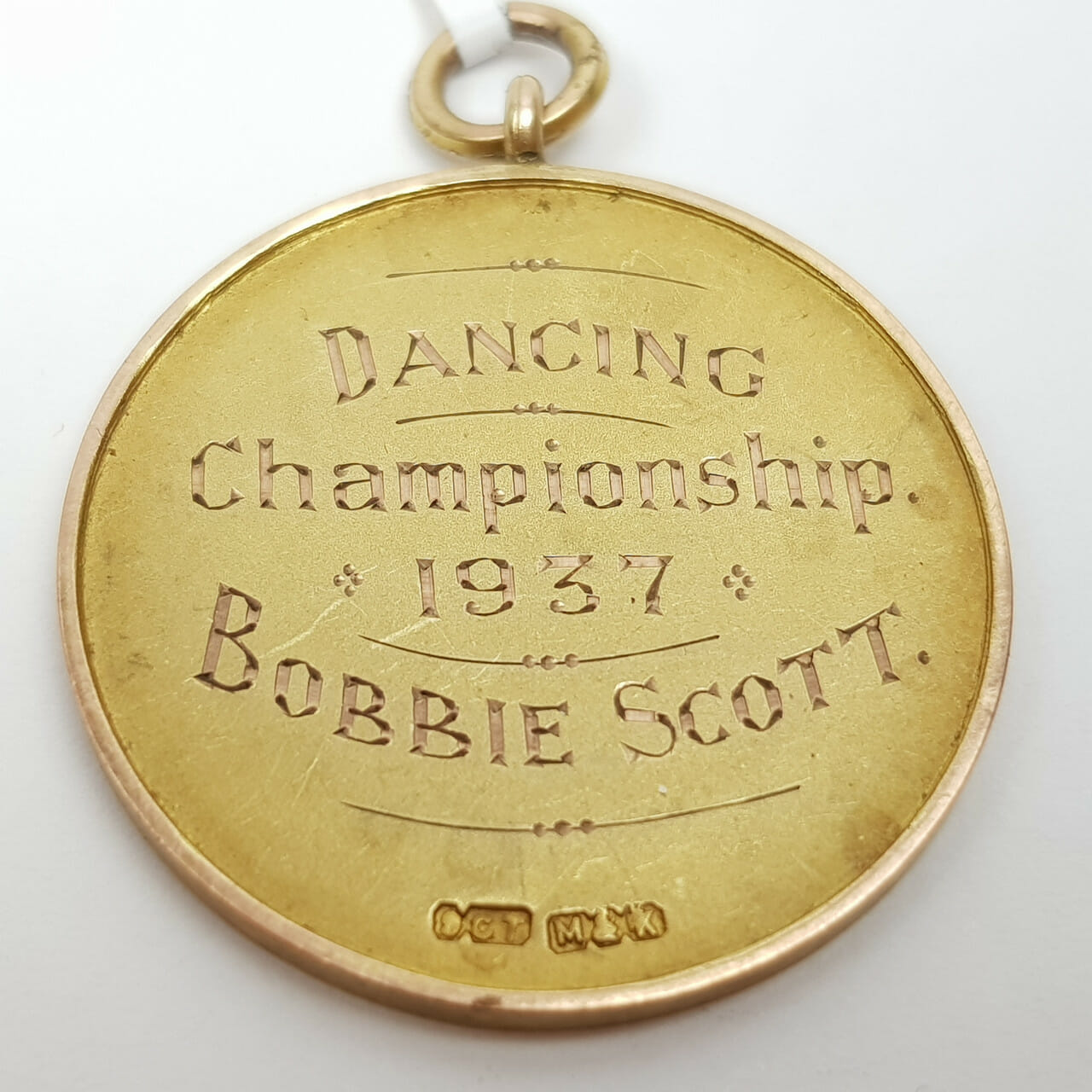9CT 9.7GR YELLOW GOLD MEDALLION - WELLINGTON COMPETITIONS DANCING CHAMPIONSHIP #43114