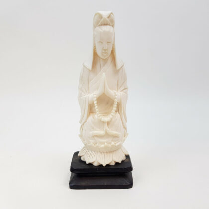 GODDESS OF MERCY CARVED BONE FIGURINE / STATUE #43888