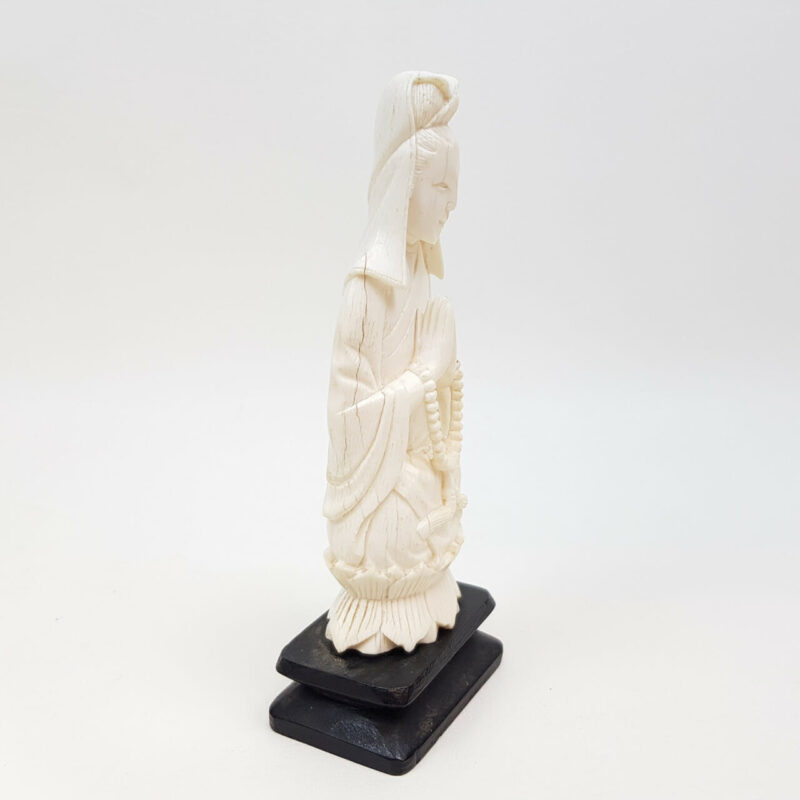 GODDESS OF MERCY CARVED BONE FIGURINE / STATUE #43888