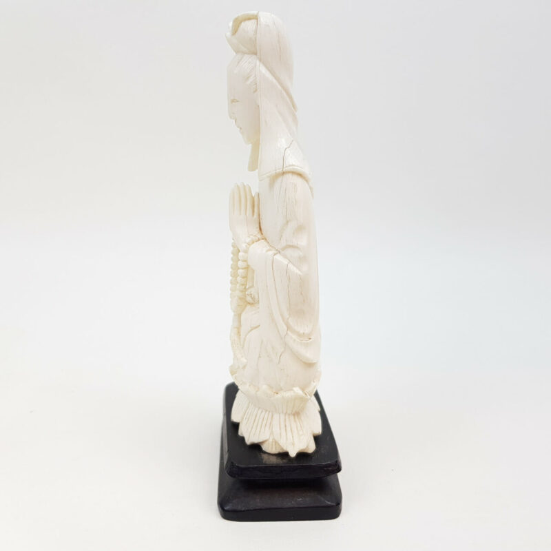 GODDESS OF MERCY CARVED BONE FIGURINE / STATUE #43888