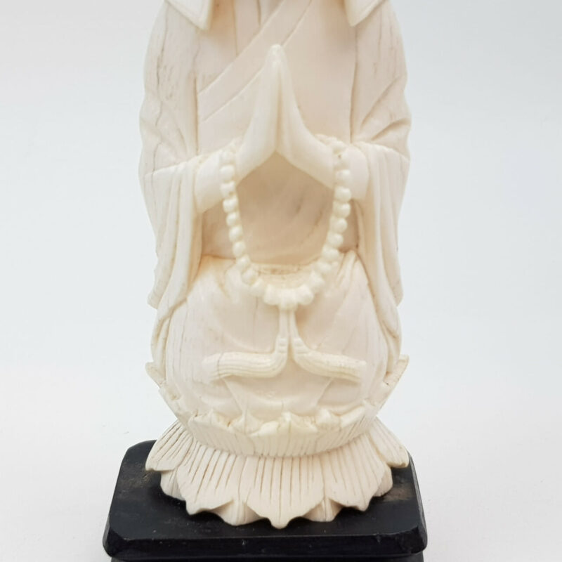 GODDESS OF MERCY CARVED BONE FIGURINE / STATUE #43888