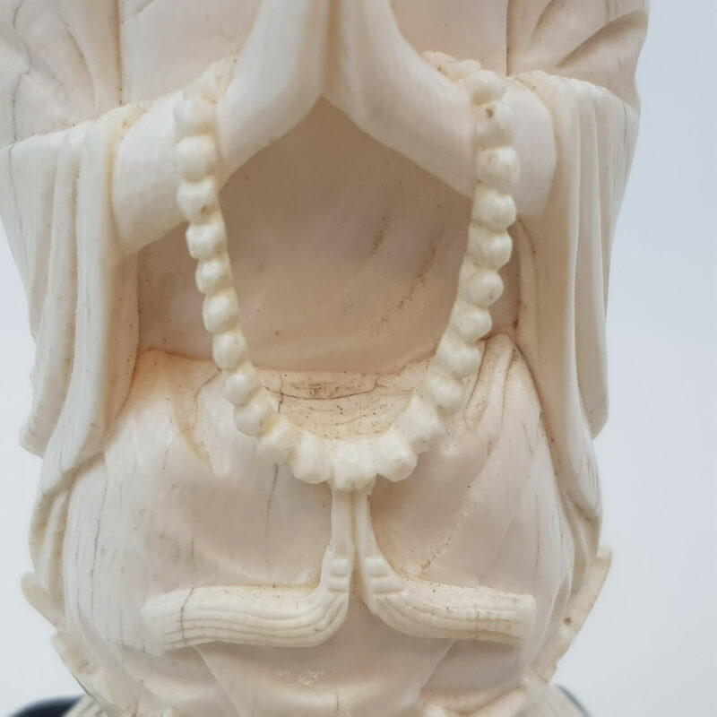 GODDESS OF MERCY CARVED BONE FIGURINE / STATUE #43888