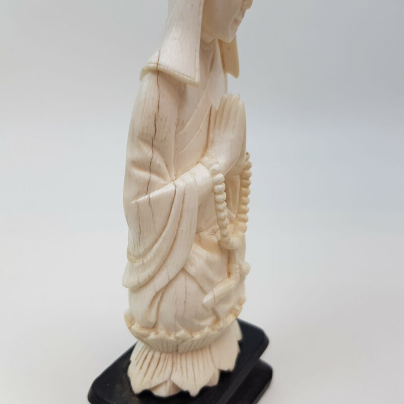 GODDESS OF MERCY CARVED BONE FIGURINE / STATUE #43888