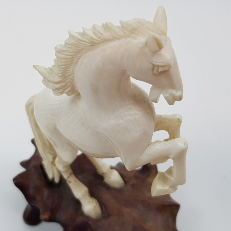 Carved Bone Horse Statue / Figurine (a/f) #29995
