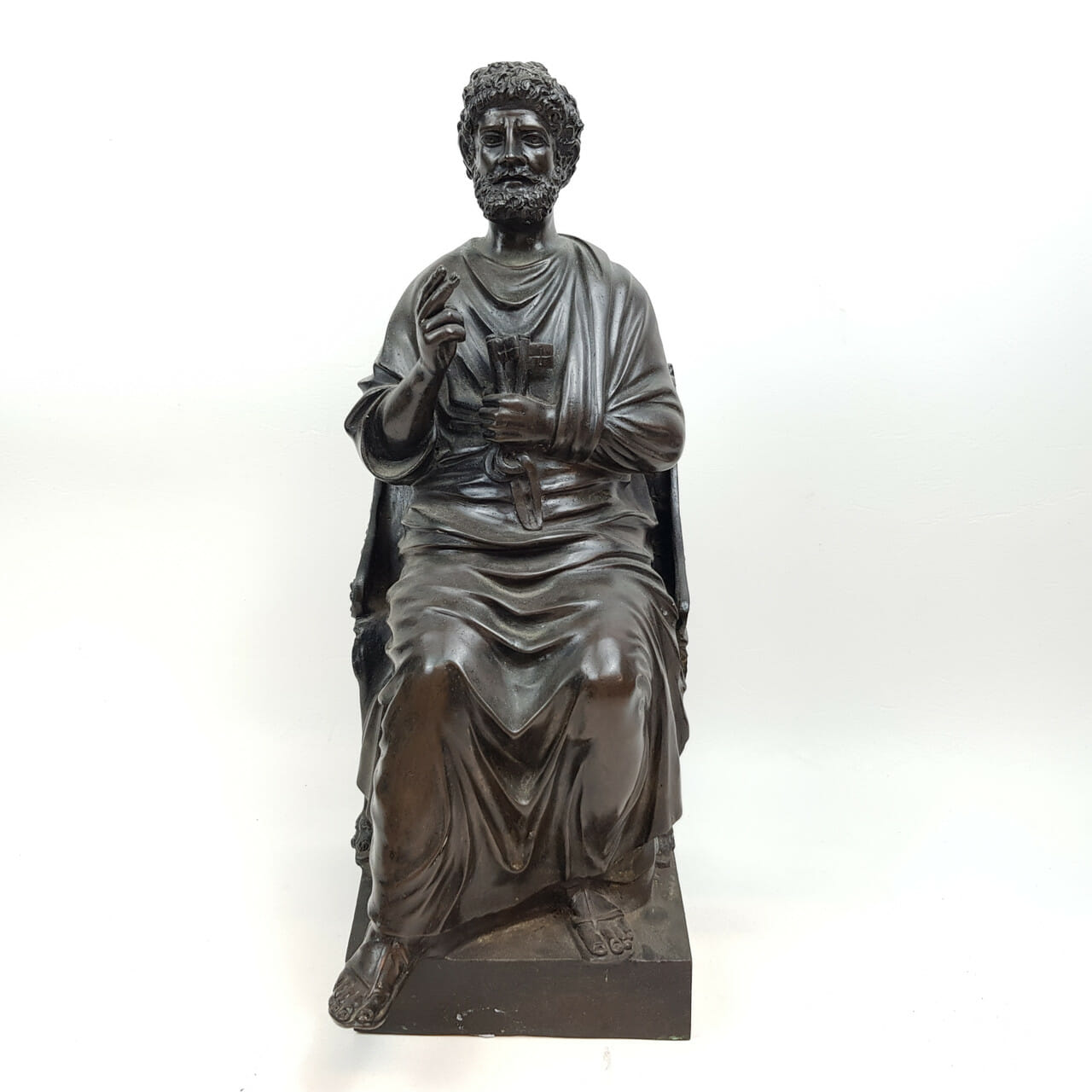 BRONZE STATUE OF ST PETER ON A THRONE #44956