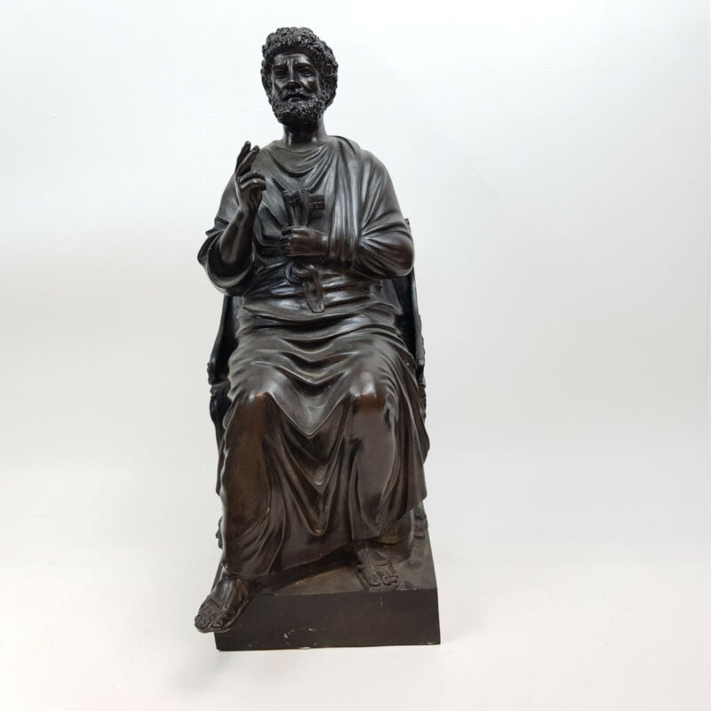 BRONZE STATUE OF ST PETER ON A THRONE #44956