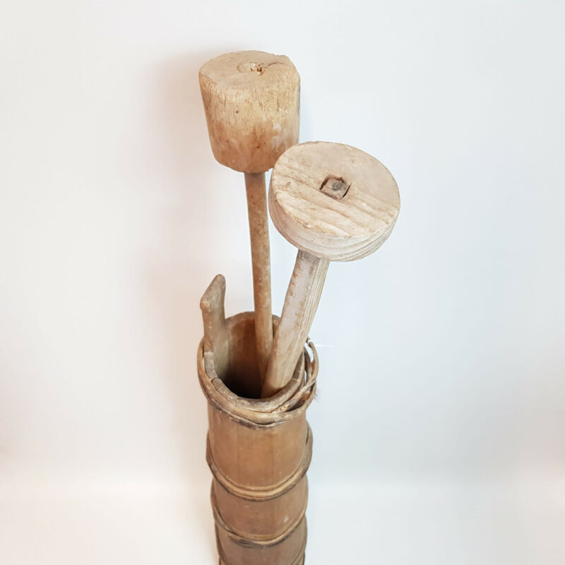 WOODEN BUTTER CHURN WITH STICKS #36746