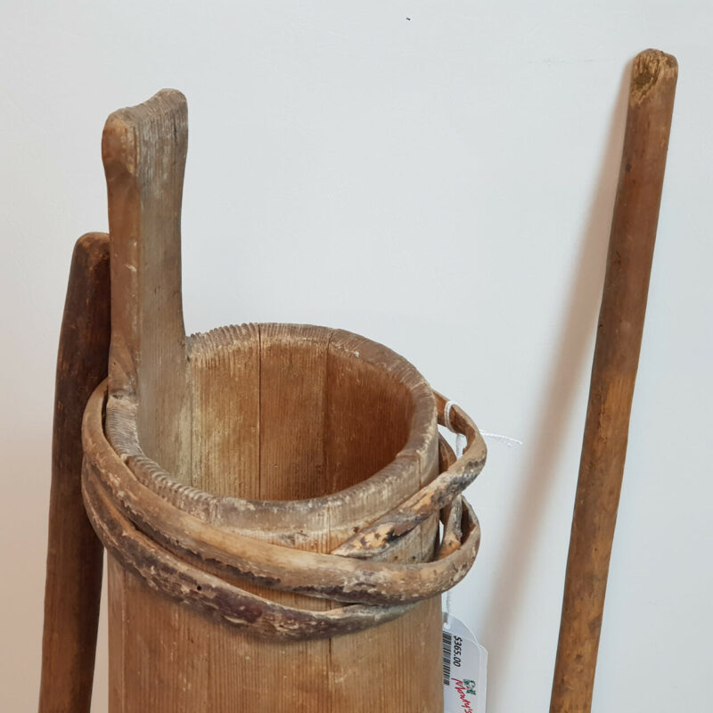 WOODEN BUTTER CHURN WITH STICKS #36746