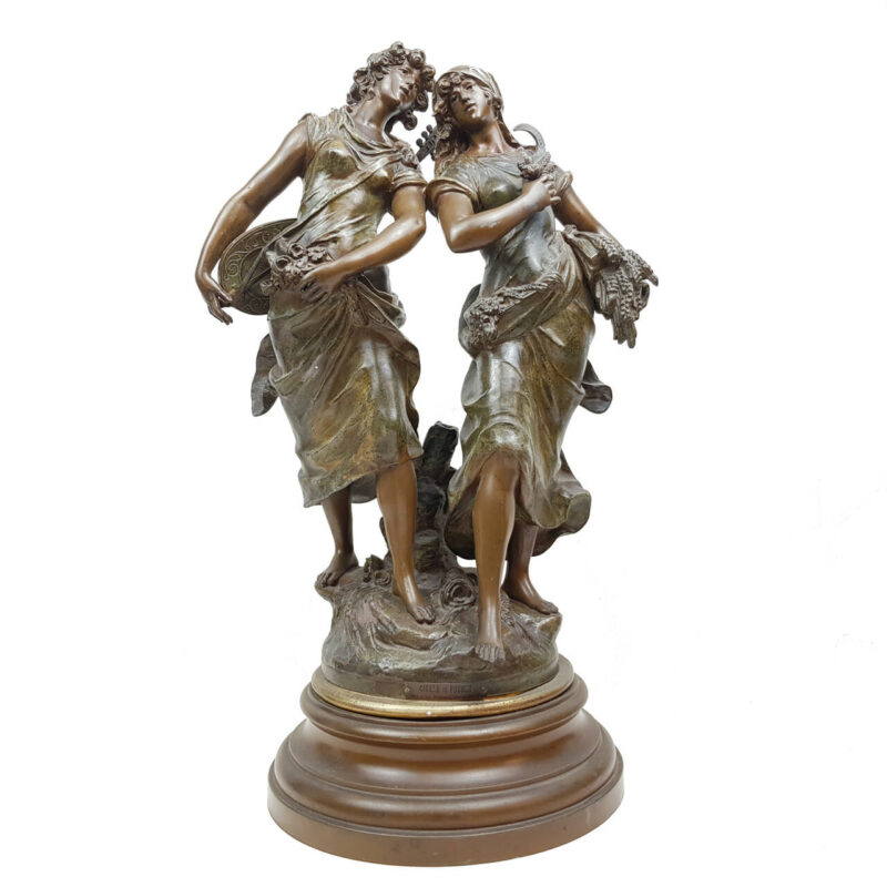 AUGUSTE MOREAU BRONZE SCULPTURE - CIGALE ET FOURMI #45646