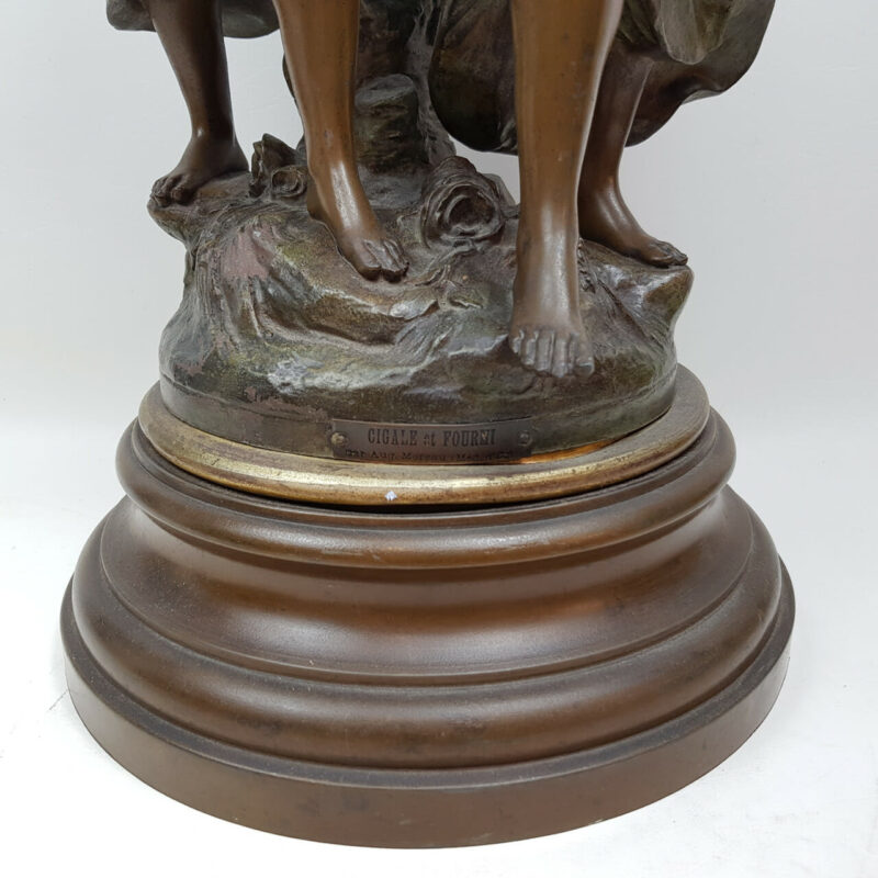 AUGUSTE MOREAU BRONZE SCULPTURE - CIGALE ET FOURMI #45646