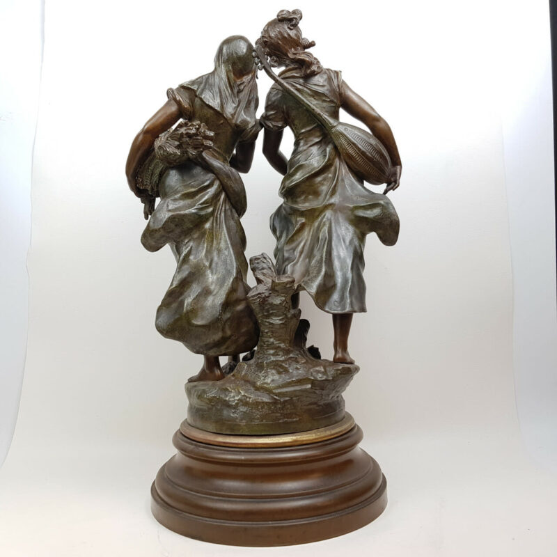 AUGUSTE MOREAU BRONZE SCULPTURE - CIGALE ET FOURMI #45646