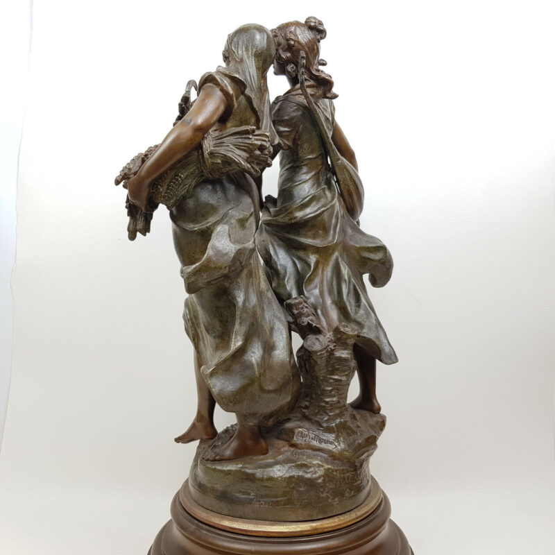 AUGUSTE MOREAU BRONZE SCULPTURE - CIGALE ET FOURMI #45646