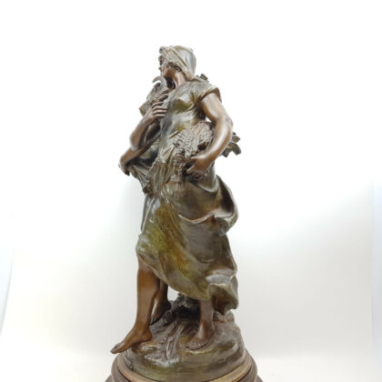 AUGUSTE MOREAU BRONZE SCULPTURE - CIGALE ET FOURMI #45646