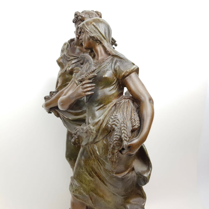 AUGUSTE MOREAU BRONZE SCULPTURE - CIGALE ET FOURMI #45646