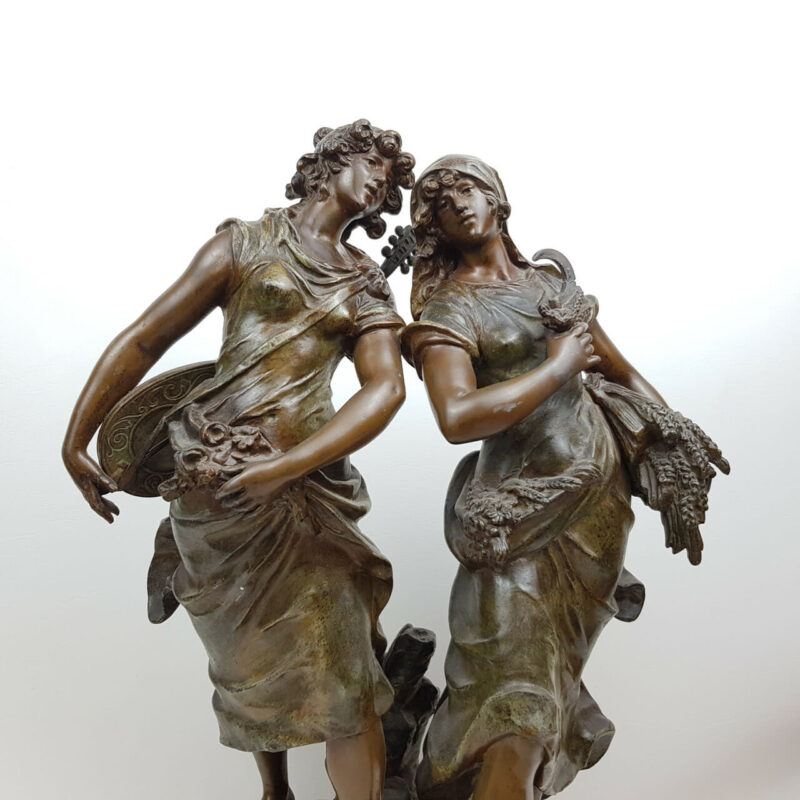 AUGUSTE MOREAU BRONZE SCULPTURE - CIGALE ET FOURMI #45646