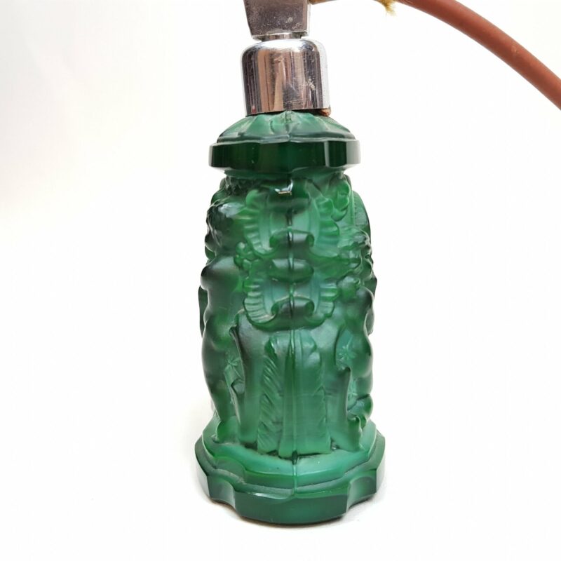 Malachite Glass Art Deco Cherub Perfume Bottle (a/f) #46414