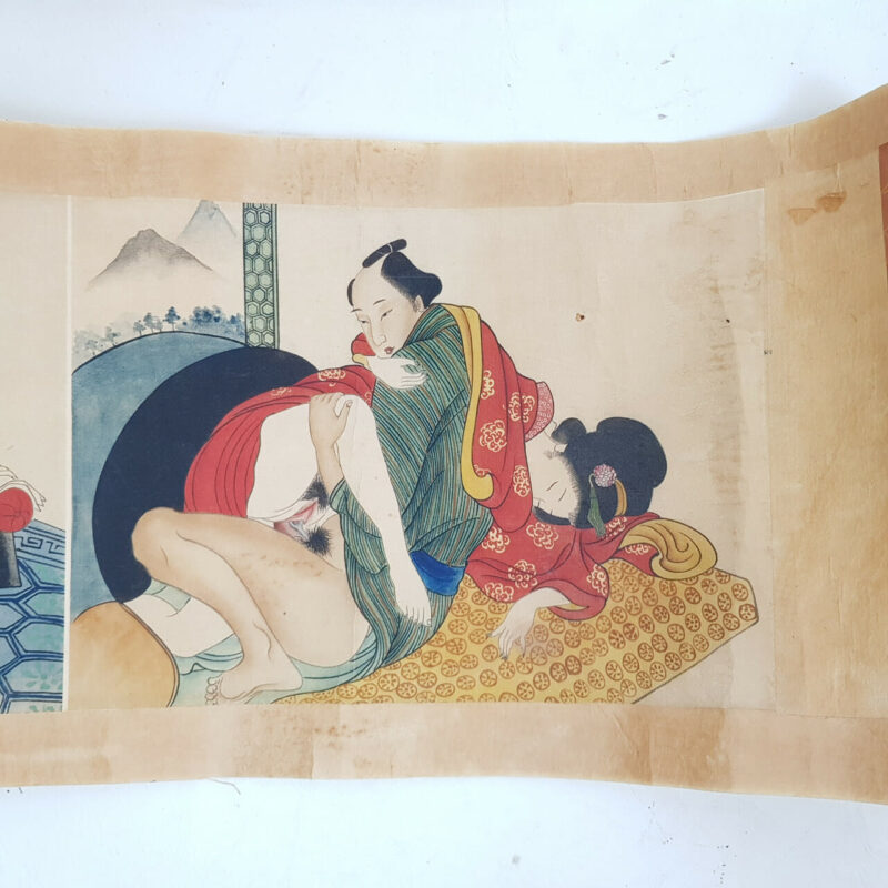 JAPANESE HAND PAINTED EROTIC SCROLL #46535