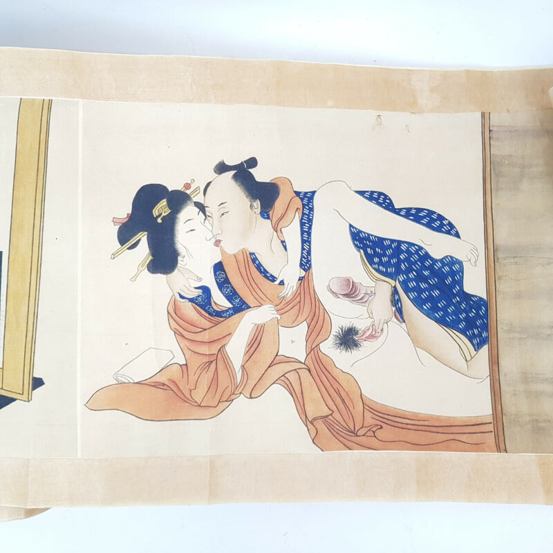 JAPANESE HAND PAINTED EROTIC SCROLL #46535