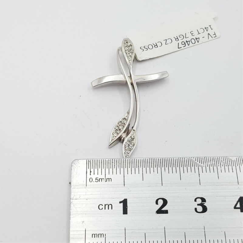 14CT 3.7GR WHITE GOLD CROSS PENDANT #40467