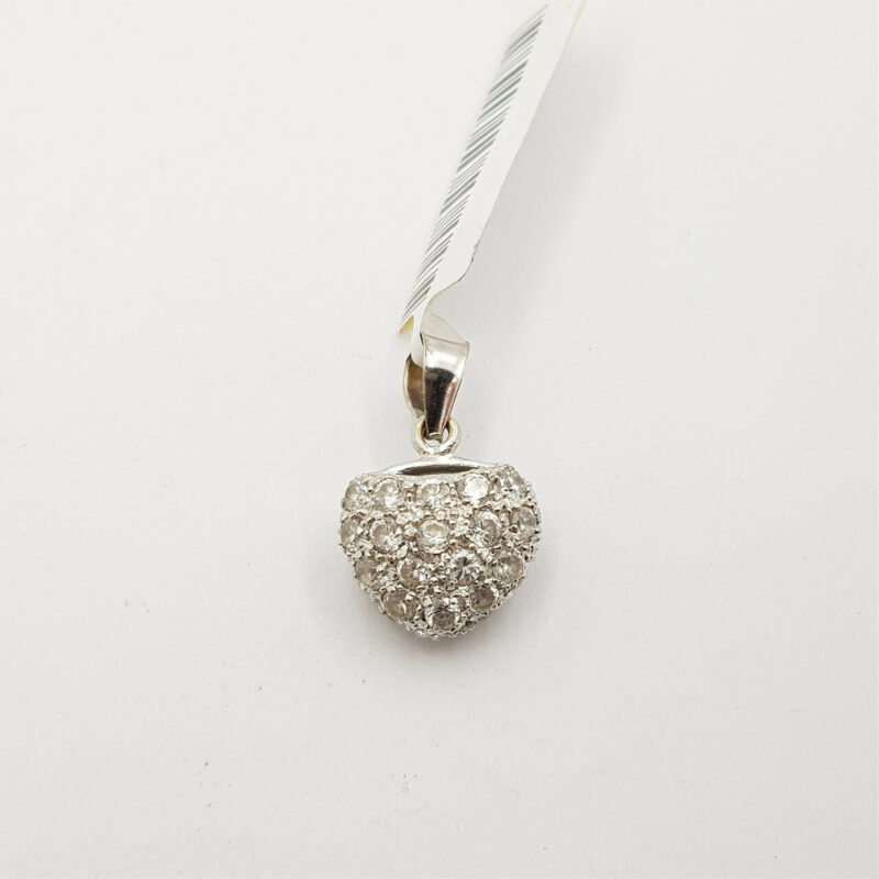 14CT 2.3GR WHITE GOLD HEART PENDANT #41332