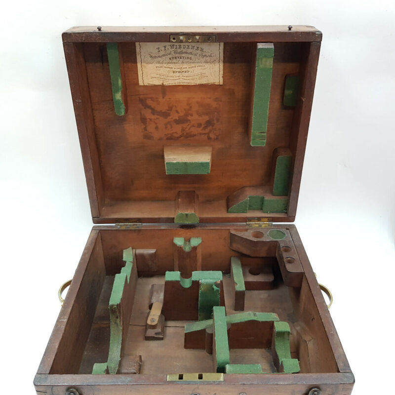 ANTIQUE TROUGHTON & SIMMS BRASS THEODOLITE - IN WOODEN BOX - C/19TH CENTURY #52997