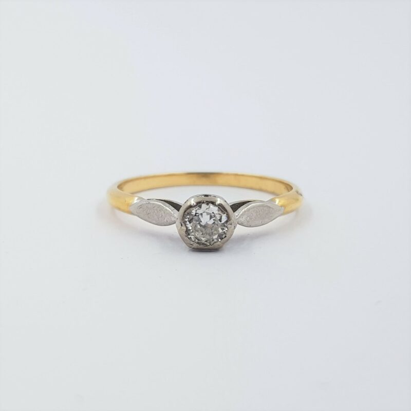 18ct Yellow Gold & Palladium 0.17ct G/SI Diamond Ring + Val $1740 Size M #0360