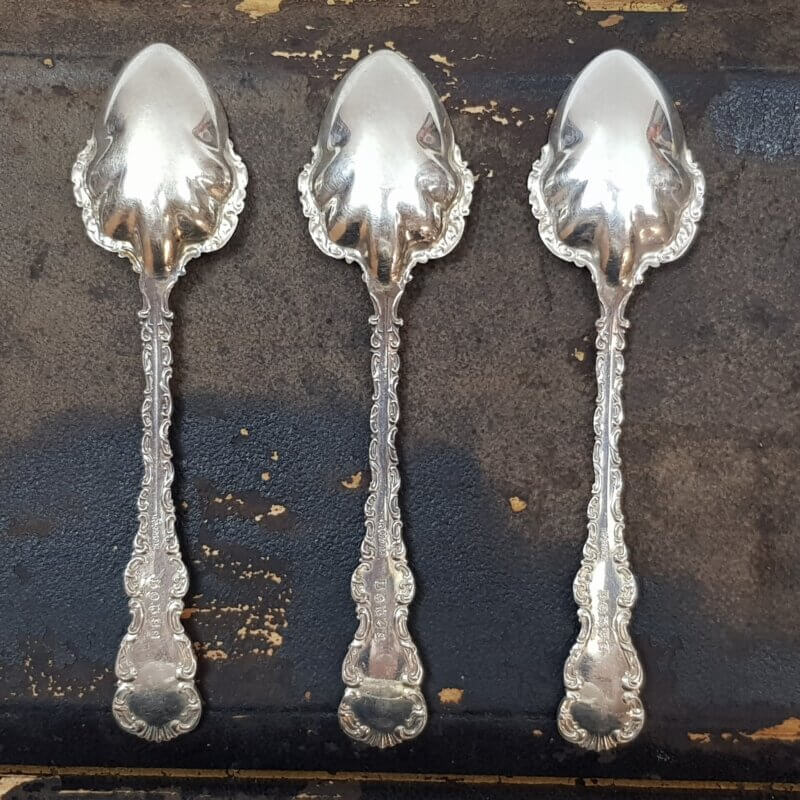 Exquisite Silver Plated Antique Tea Spoon Set - in Case #53343