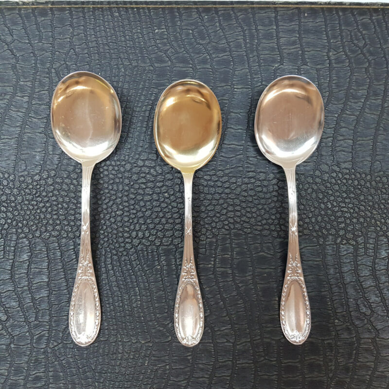 BRAHMFELD & GUTRUF 13 PIECE SOLID SILVER SPOON SET - GERMANY #53346