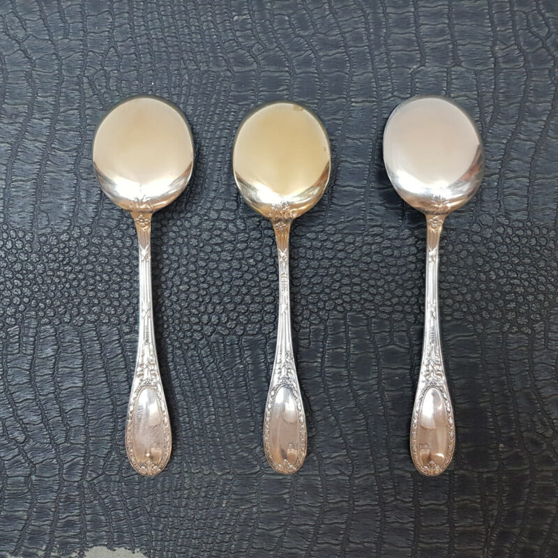 BRAHMFELD & GUTRUF 13 PIECE SOLID SILVER SPOON SET - GERMANY #53346